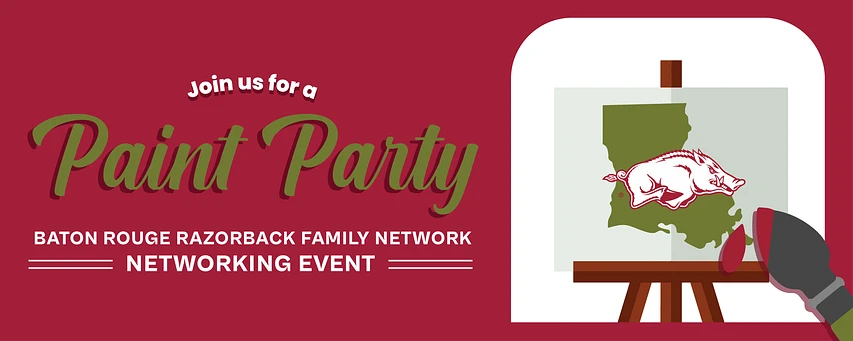 Logo for Razorback Paint Party-Baton Rouge Networking Event